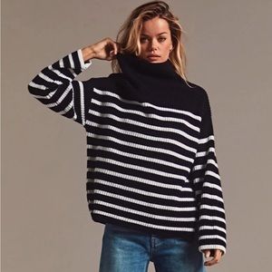 NWT Rails Claudia Stripe Funnel Neck Sweater Sz S